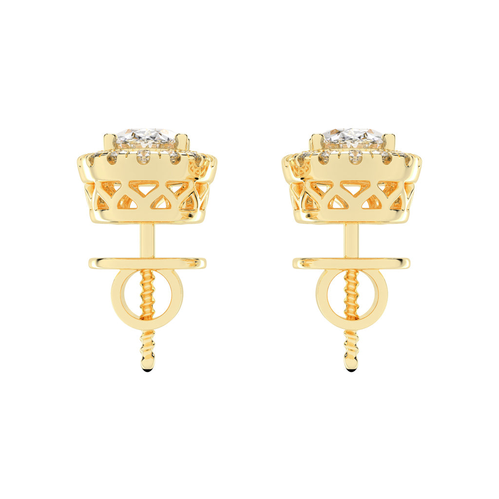 Celeste Glow – Oval Halo Studs