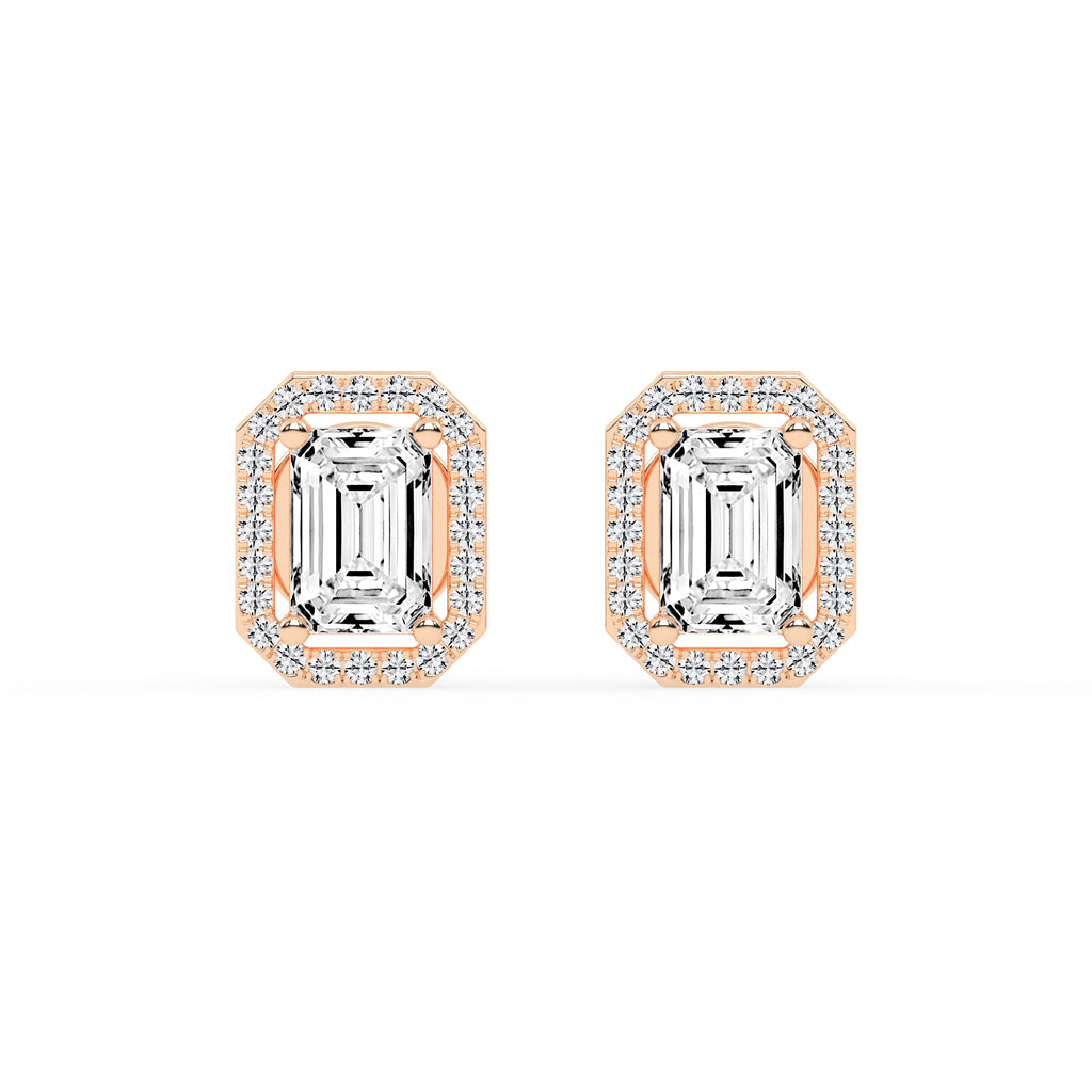 Solantica Four Prong Round Cut Solitaire Lab Diamond Stud Earrings