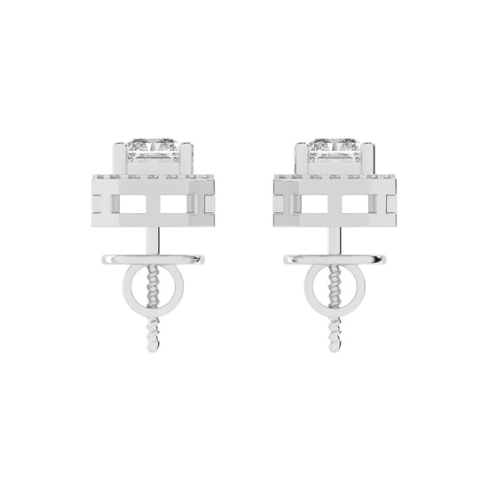 Solantica Four Prong Round Cut Solitaire Lab Diamond Stud Earrings