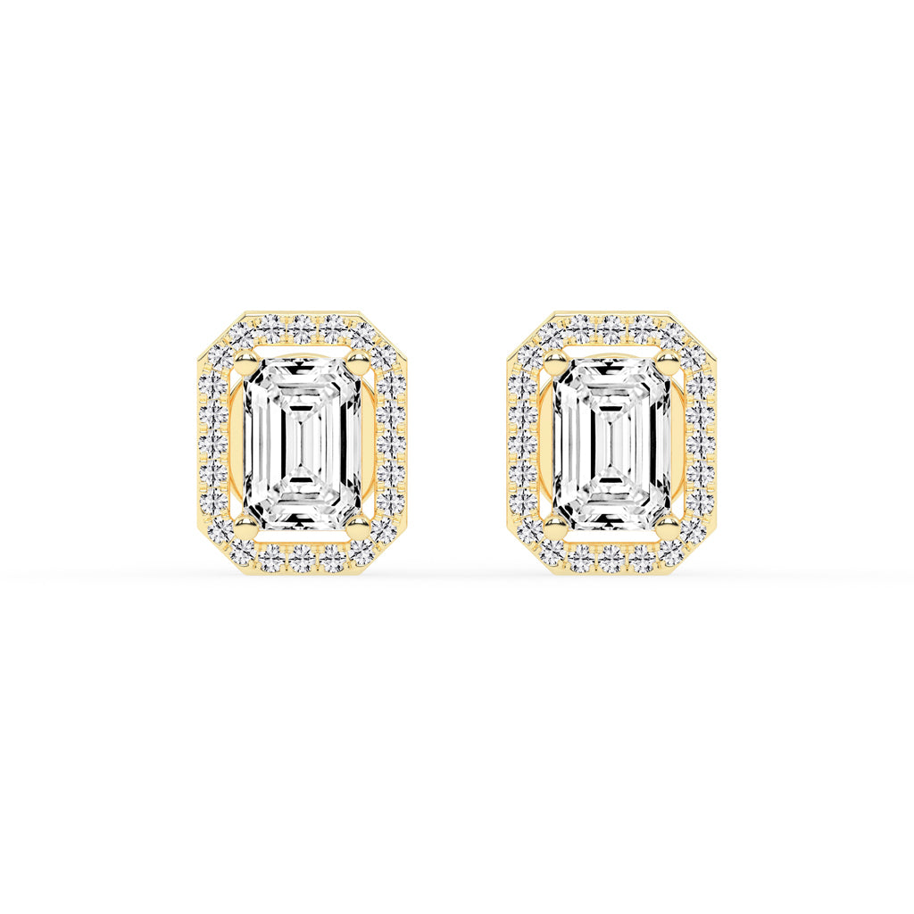 Solantica Four Prong Round Cut Solitaire Lab Diamond Stud Earrings