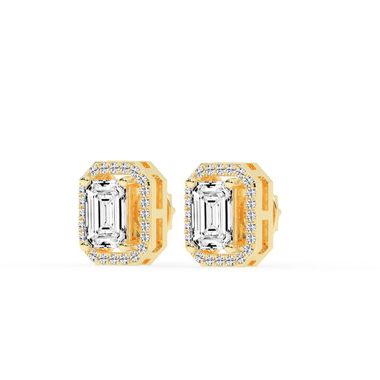 Solantica Four Prong Round Cut Solitaire Lab Diamond Stud Earrings