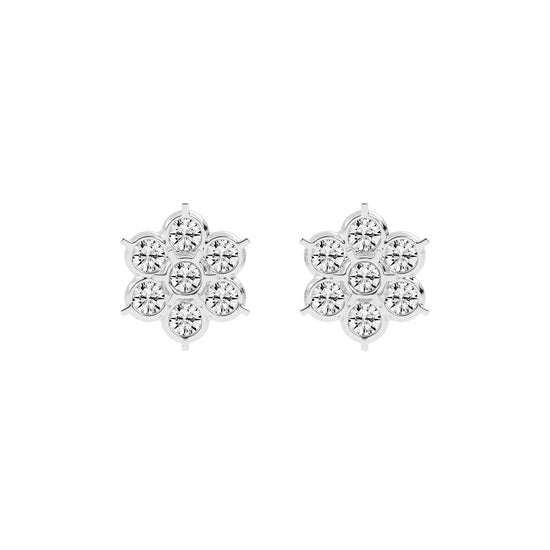 Aurelia Bezel Set Round Lab Diamond Stud Earrings