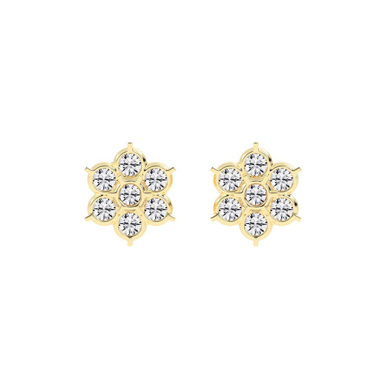 Aurelia Bezel Set Round Lab Diamond Stud Earrings