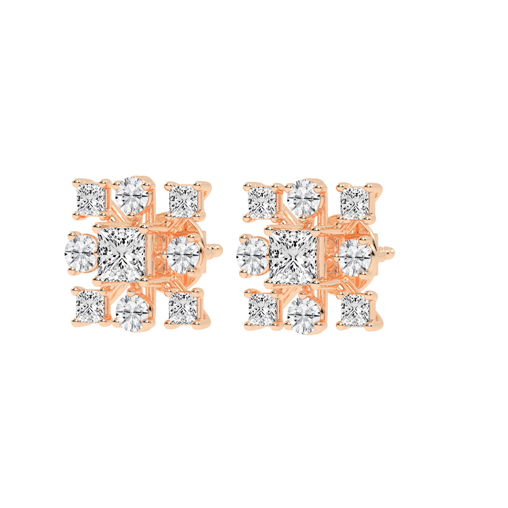 Radiance Multi-Cut Diamond Cluster Studs