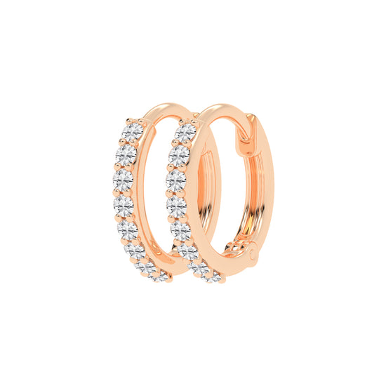 Glamour Pave Diamond Embrace Hoops