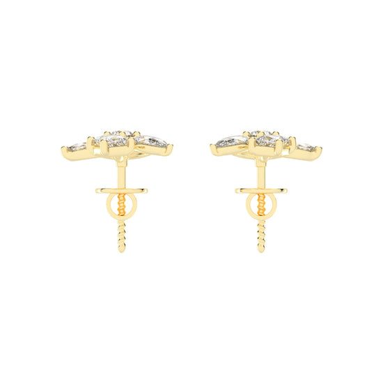 Artistic Swirl Multi-Cut Diamond Cluster Studs