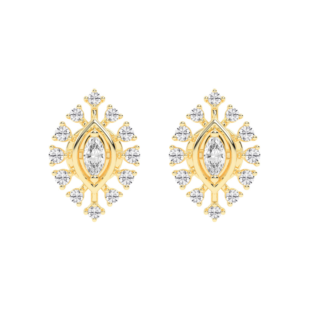 Radiant Marquise Burst Diamond Cluster Studs
