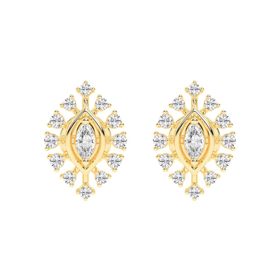 Radiant Marquise Burst Diamond Cluster Studs
