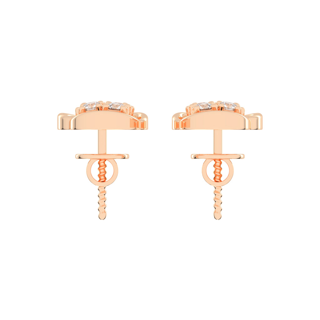 Abstract Bloom Intertwined Diamond Cluster Studs