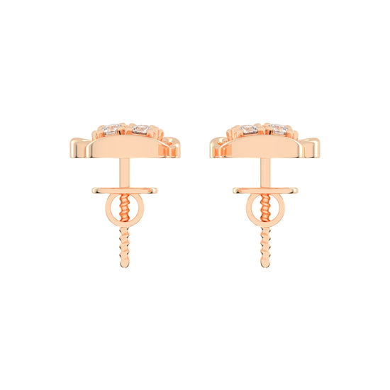 Abstract Bloom Intertwined Diamond Cluster Studs