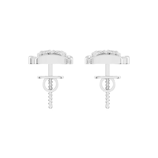Abstract Bloom Intertwined Diamond Cluster Studs