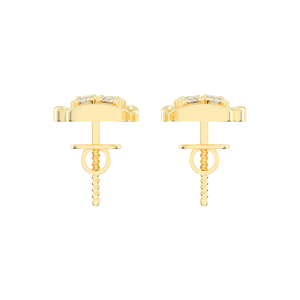 Abstract Bloom Intertwined Diamond Cluster Studs