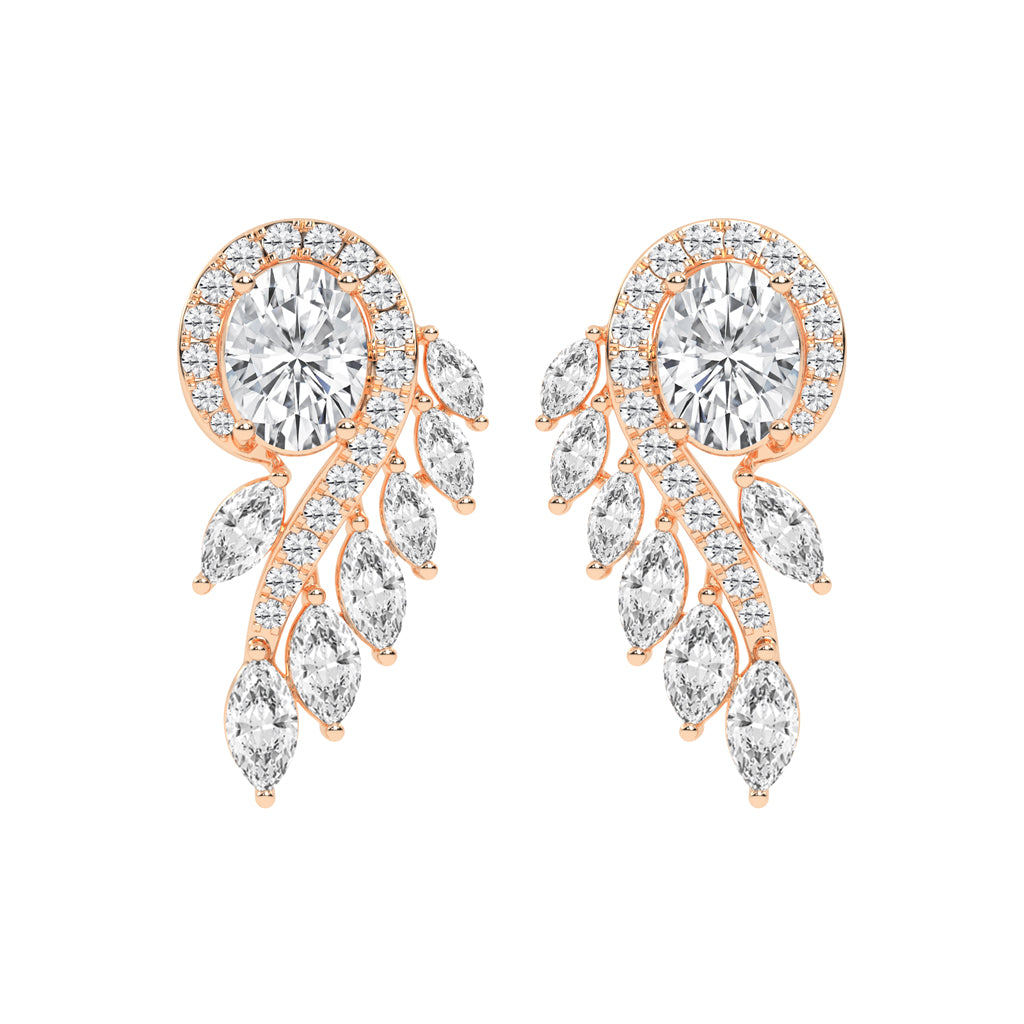 Radiant Cascade Marquise Fan Diamond Studs