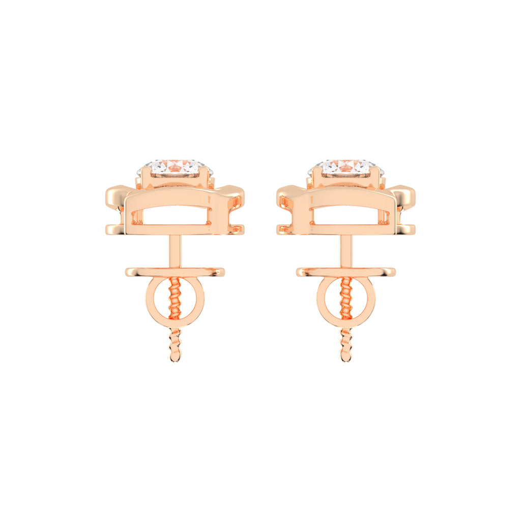 Sculpted Petal Solitaire Radiance Diamond Studs