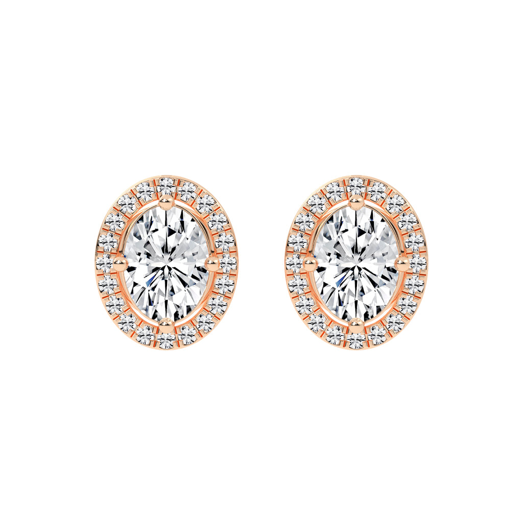 Veloura Halo Lab Diamond Stud Earrings