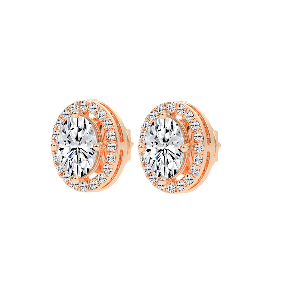 Veloura Halo Lab Diamond Stud Earrings