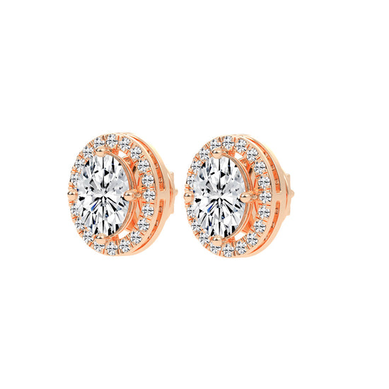 Veloura Halo Lab Diamond Stud Earrings