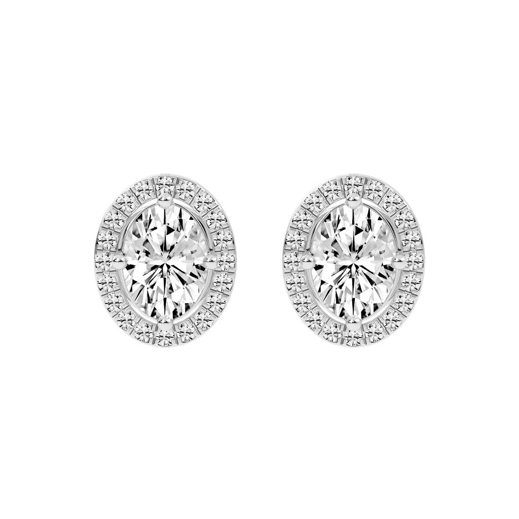 Veloura Halo Lab Diamond Stud Earrings