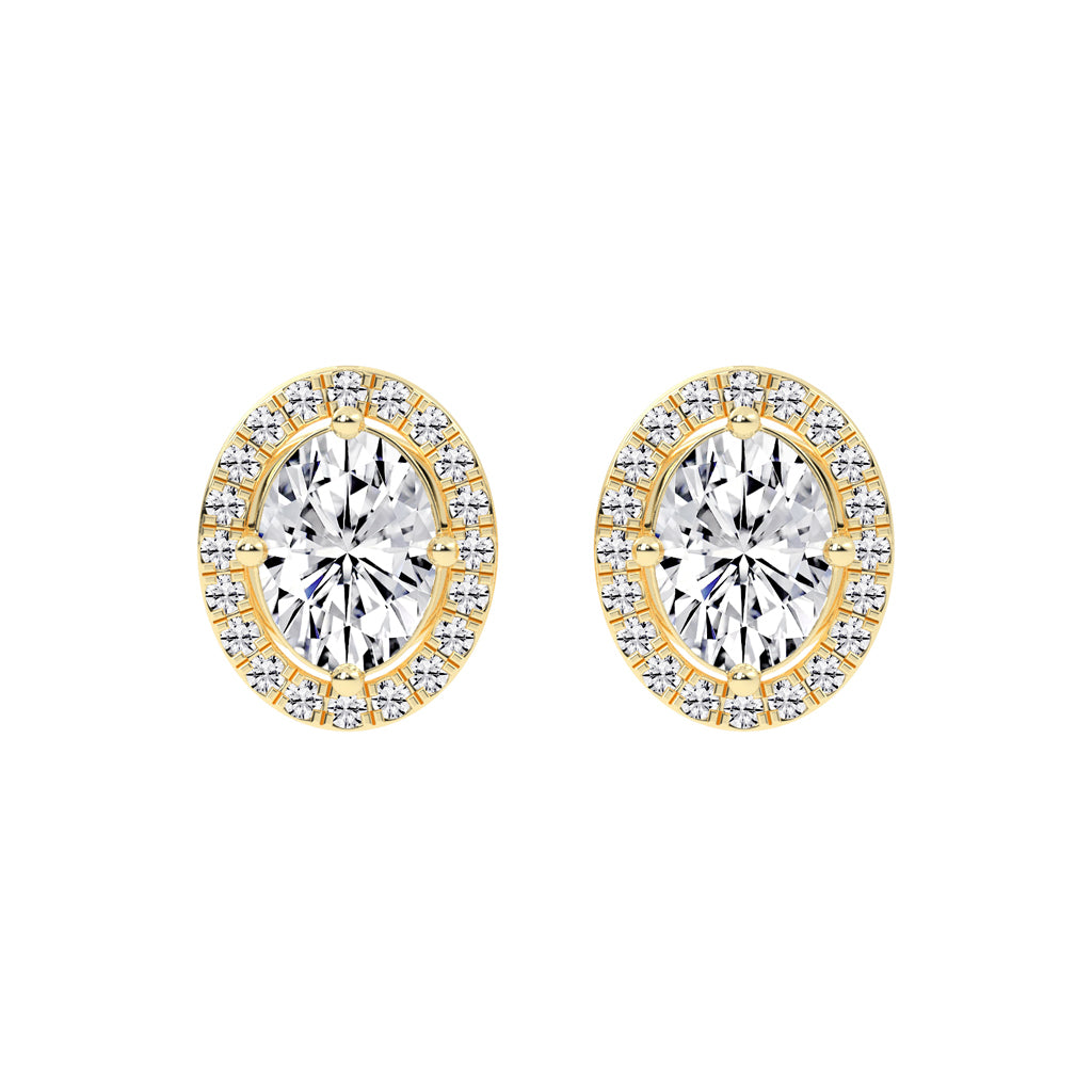 Veloura Halo Lab Diamond Stud Earrings