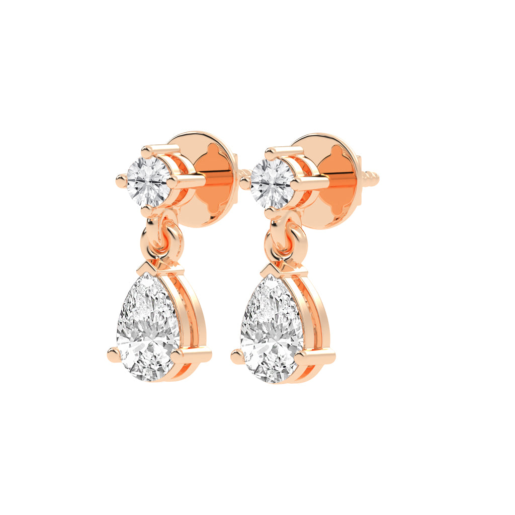 Classic Radiance Pear Drop Diamond Dangle Earrings