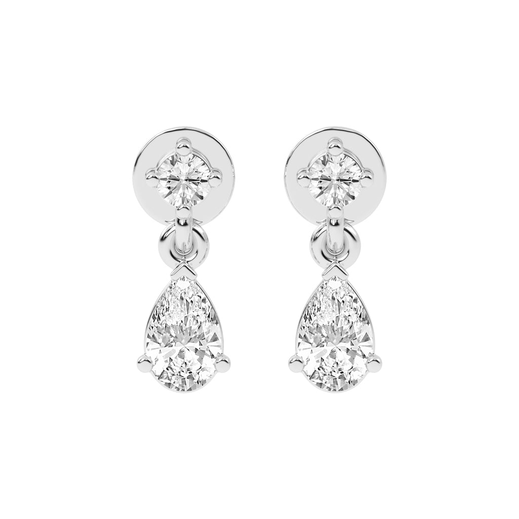 Classic Radiance Pear Drop Diamond Dangle Earrings