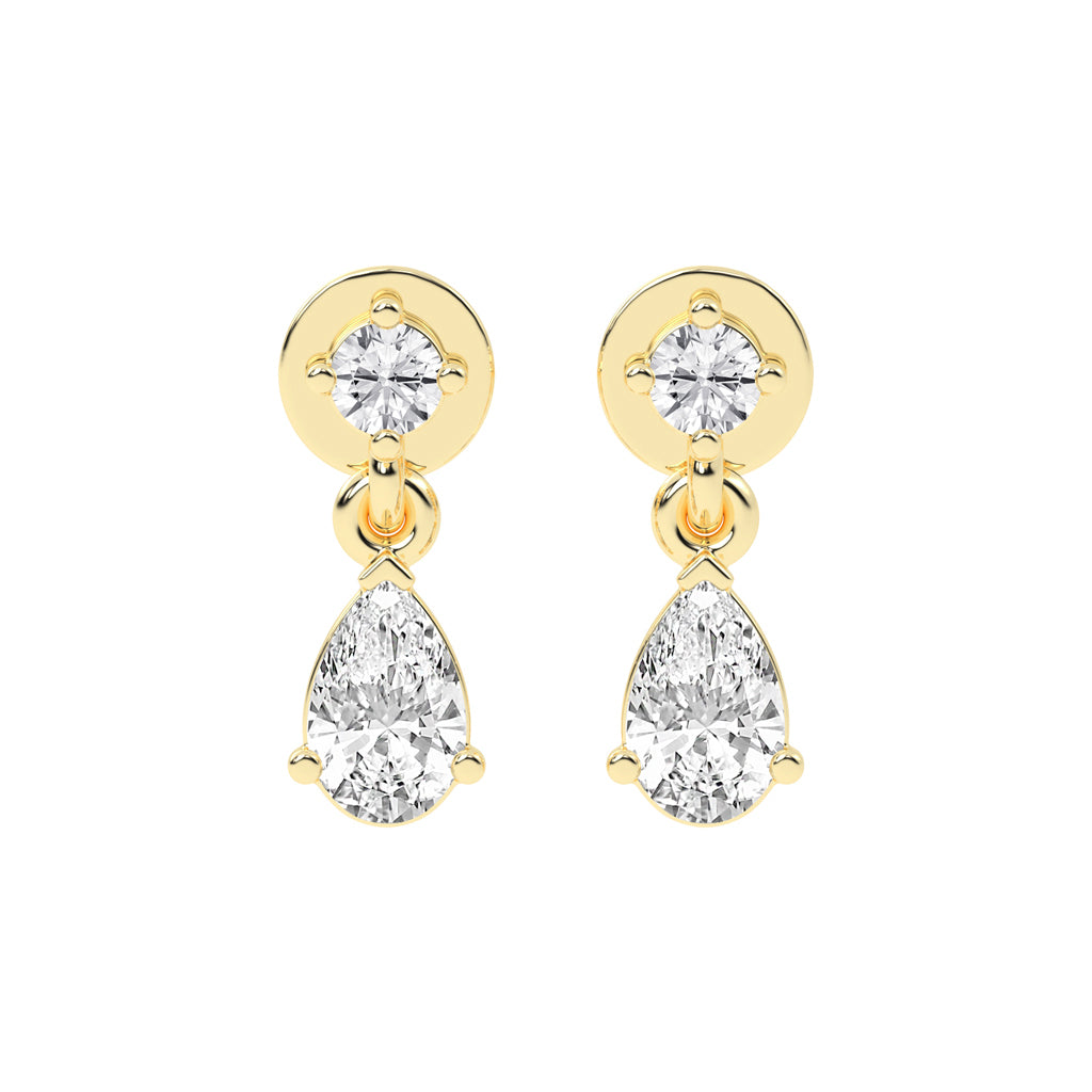 Classic Radiance Pear Drop Diamond Dangle Earrings