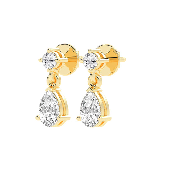 Classic Radiance Pear Drop Diamond Dangle Earrings