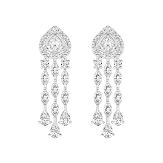 Heartfelt Cascade Diamond Dangle Earrings