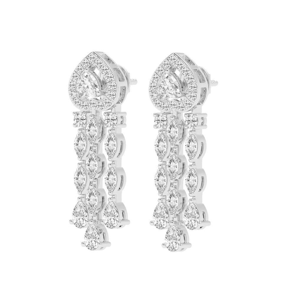 Heartfelt Cascade Diamond Dangle Earrings