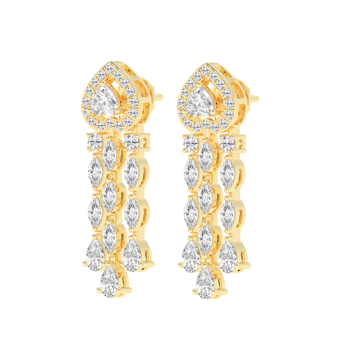 Heartfelt Cascade Diamond Dangle Earrings
