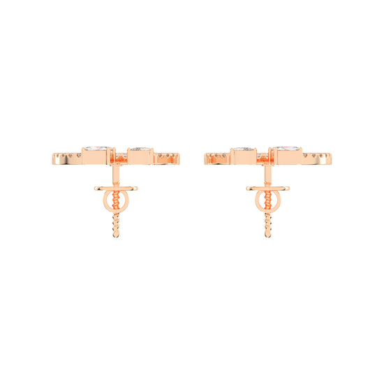 Orbit & Spark Asymmetric Diamond Hoop Earrings