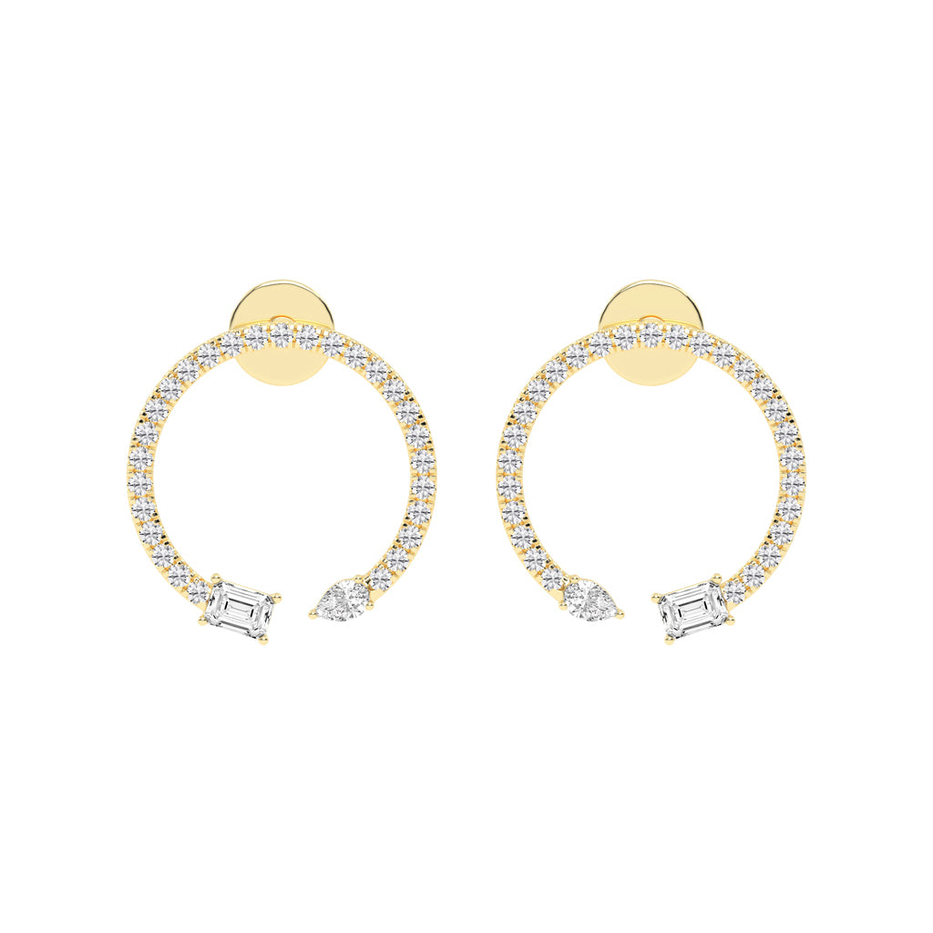 Orbit & Spark Asymmetric Diamond Hoop Earrings