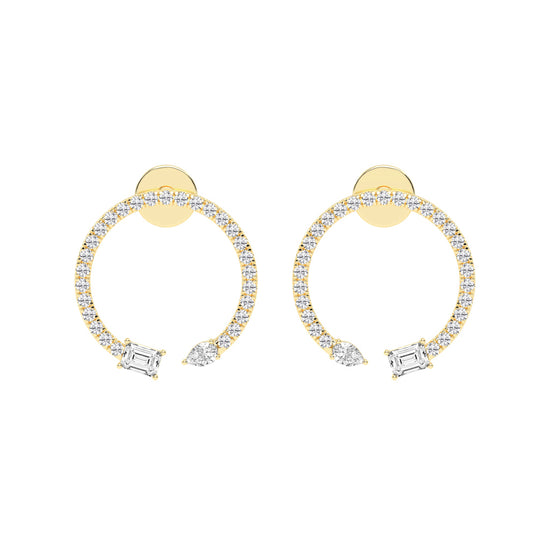 Orbit & Spark Asymmetric Diamond Hoop Earrings
