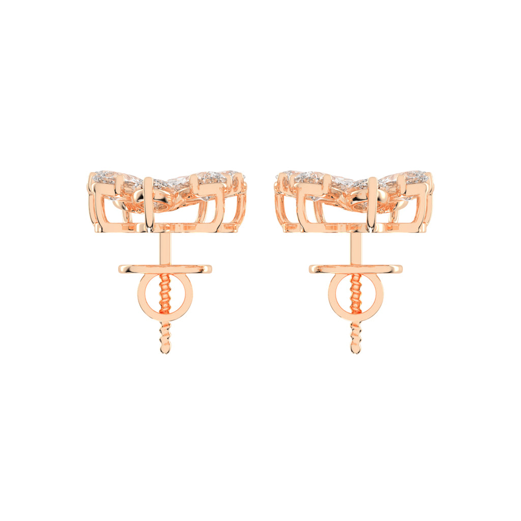 Diamond Bloom Marquise and Pear Cluster Earrings