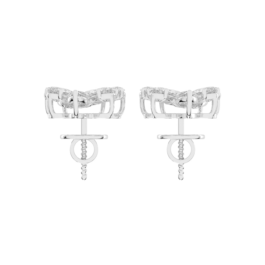 Diamond Bloom Marquise and Pear Cluster Earrings