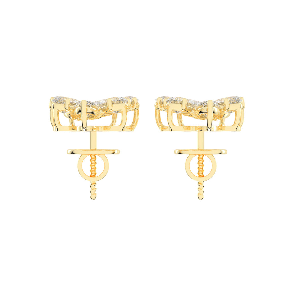 Diamond Bloom Marquise and Pear Cluster Earrings