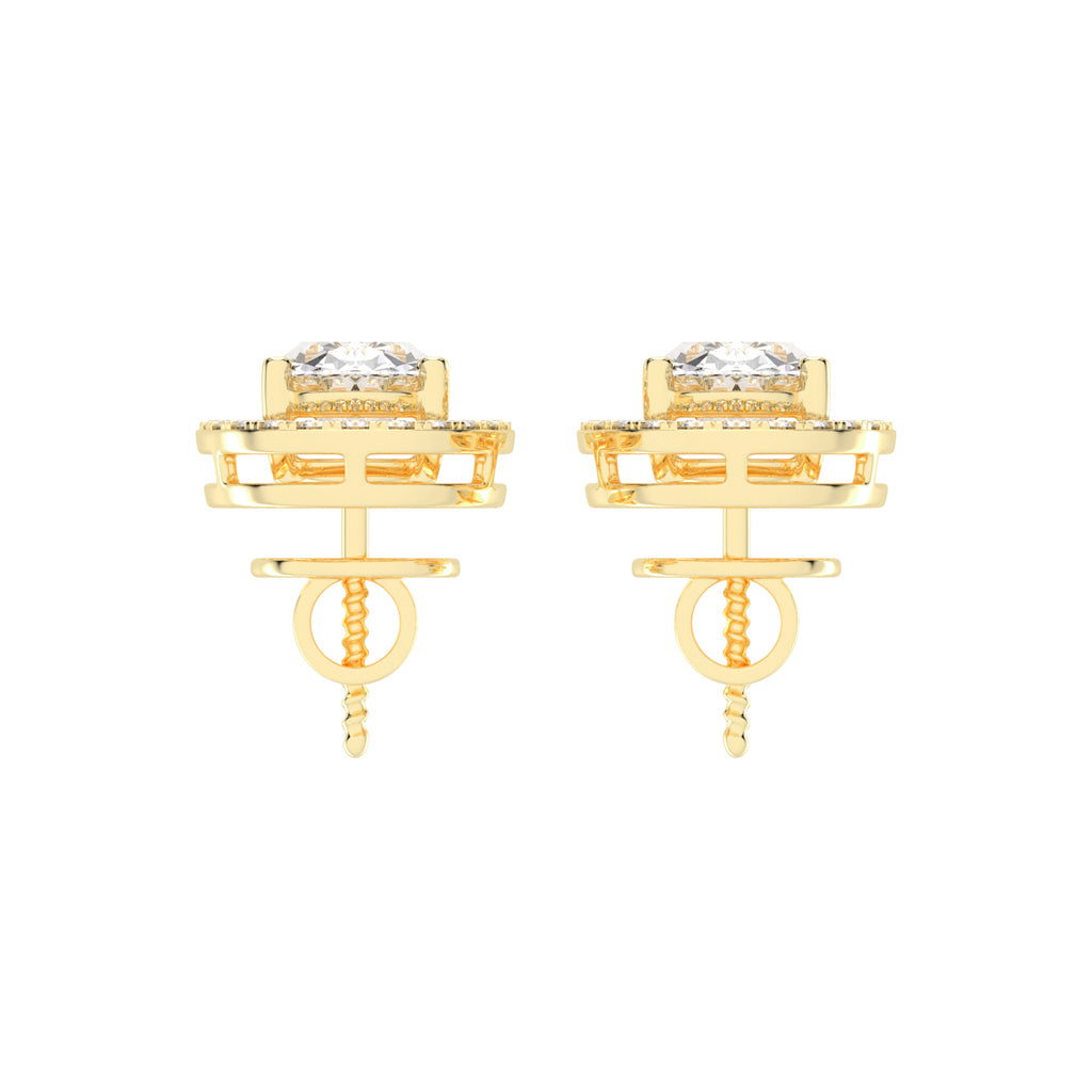 Oval Brilliance Diamond Halo Stud Earrings
