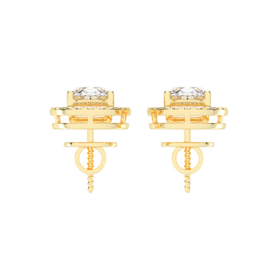 Oval Brilliance Diamond Halo Stud Earrings