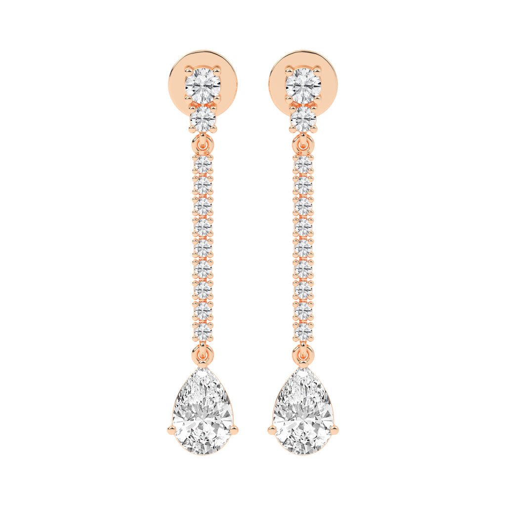 Dazzling Descent Pear Diamond Drop Earrings