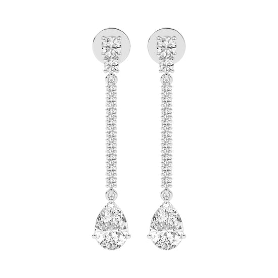 Dazzling Descent Pear Diamond Drop Earrings