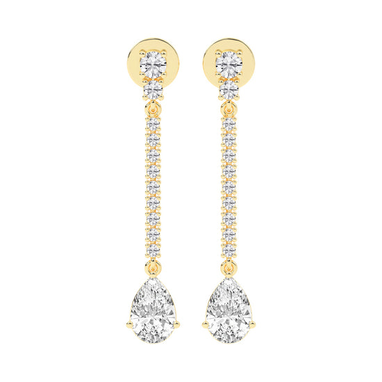 Dazzling Descent Pear Diamond Drop Earrings