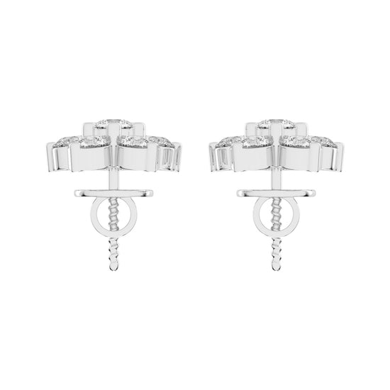 Petal Sparkle Diamond Flower Stud Earrings