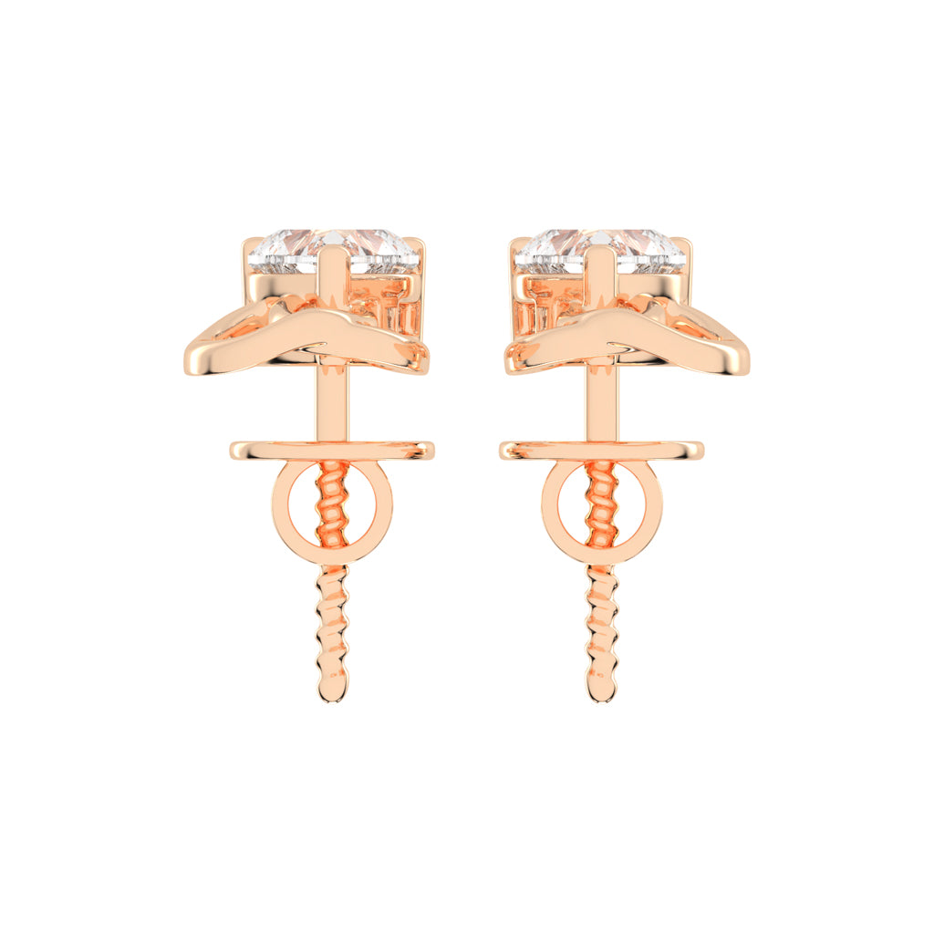Linked Hearts Diamond Stud Earrings