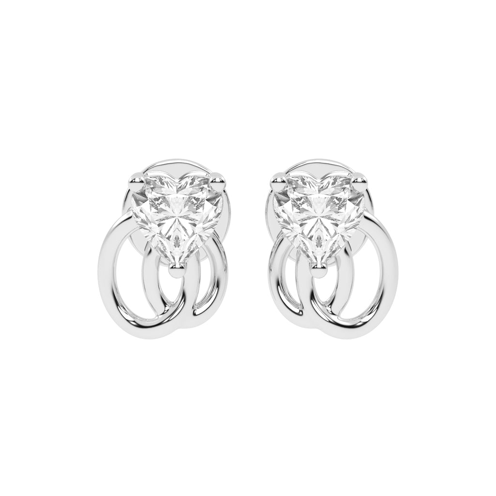 Linked Hearts Diamond Stud Earrings