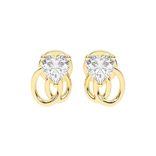 Linked Hearts Diamond Stud Earrings