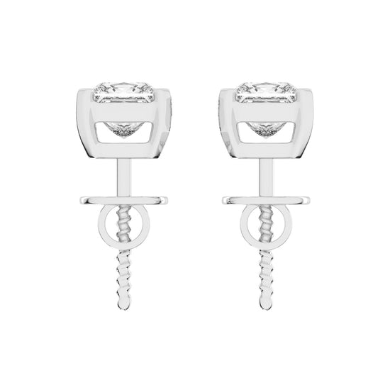 Radiant Square Princess Cut Diamond Stud Earrings