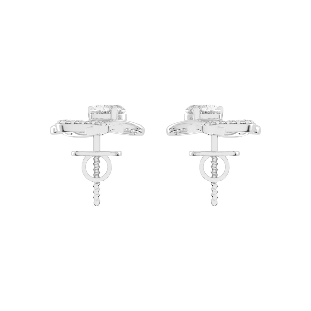 Entwined Hearts Diamond Stud Earrings