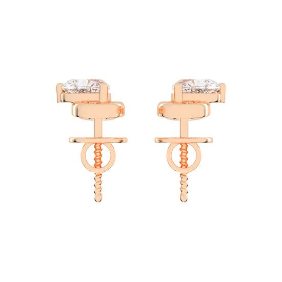 Infinity Heart Diamond Stud Earrings
