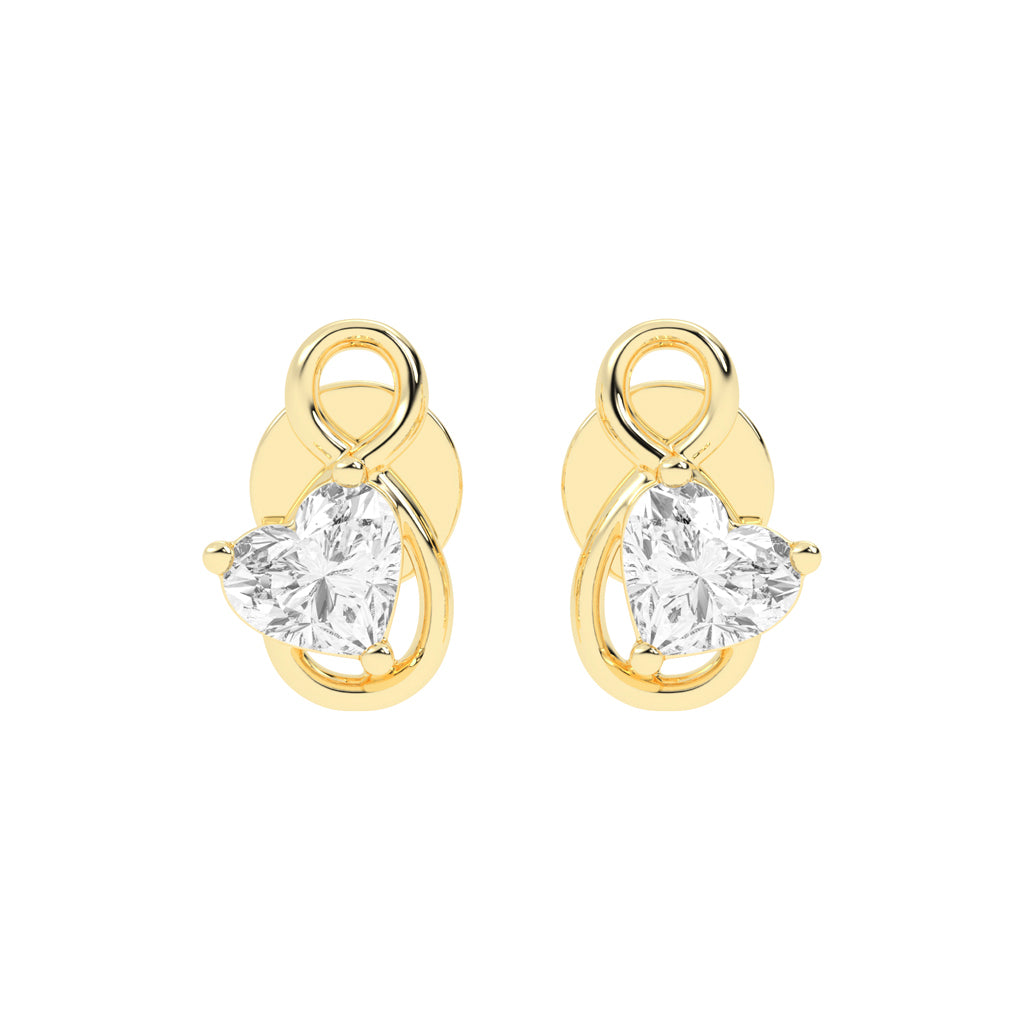 Infinity Heart Diamond Stud Earrings