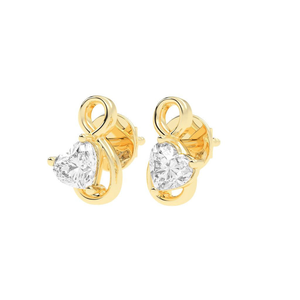 Infinity Heart Diamond Stud Earrings